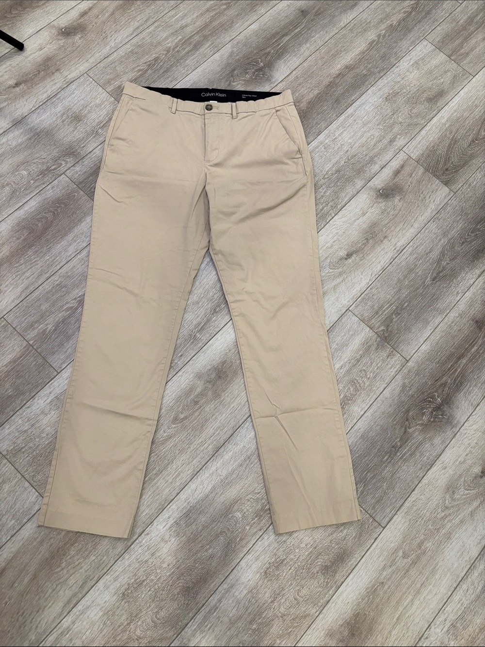 Calvin Klein Infinite Flex waist Slim Beige Chino Pants